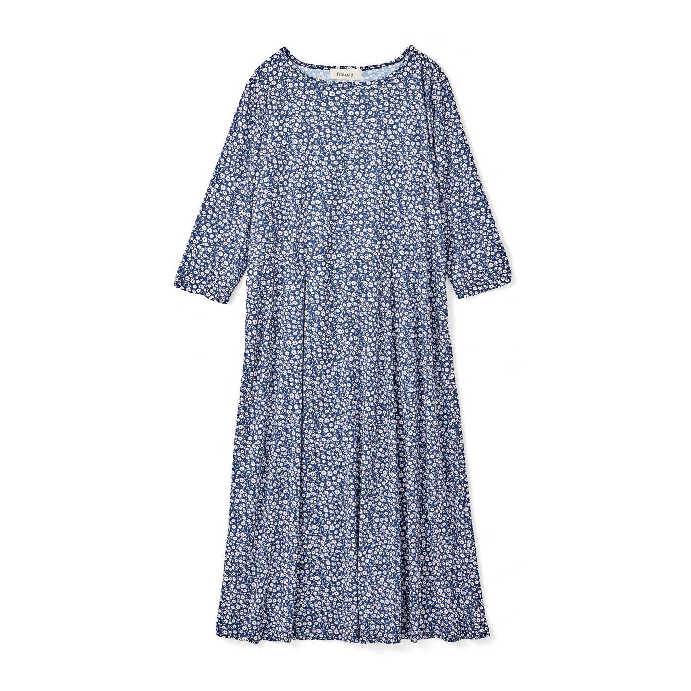 frauglatt［フラウグラット］|フラウグラット　身軽にお出かけ♪ 上品な小花柄のカットソーワンピースの会|〈ネイビー〉
