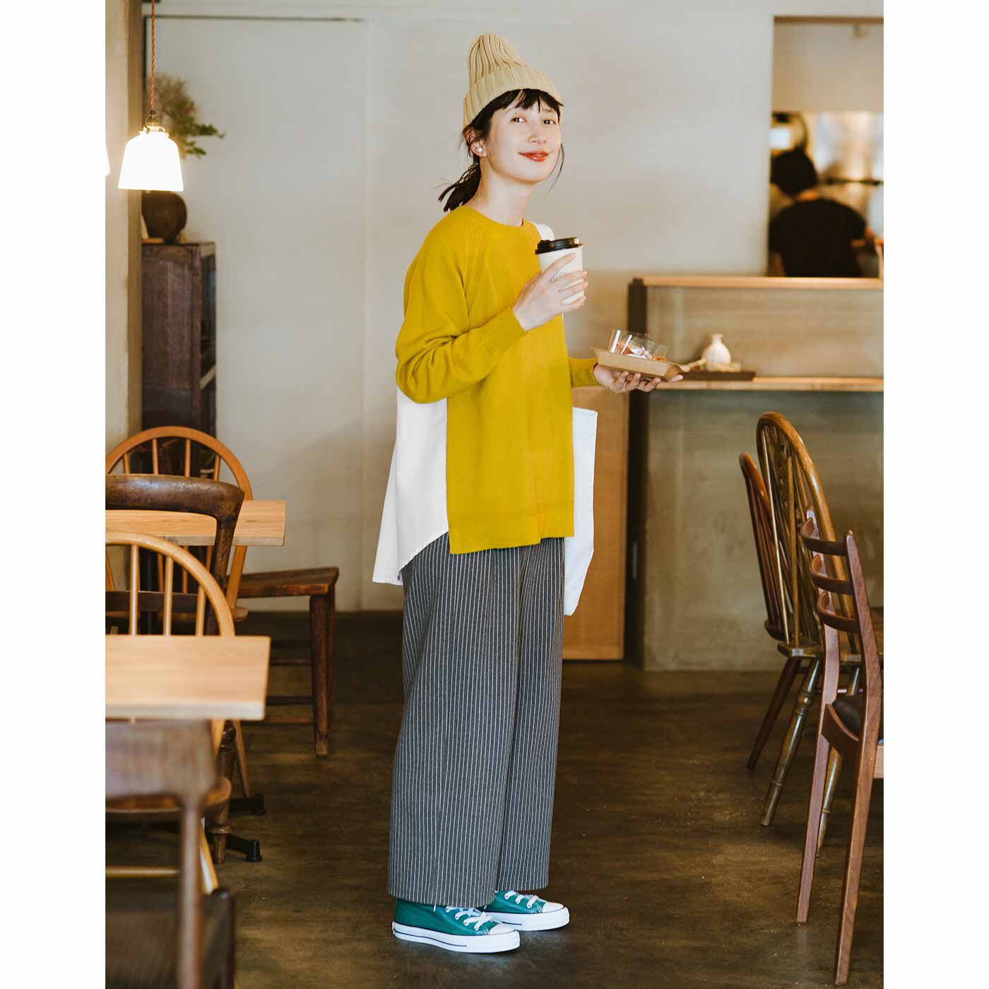 frauglatt|フラウグラット　らくちんきれい♪ 伸びやか上品ストライプのセミワイドパンツの会