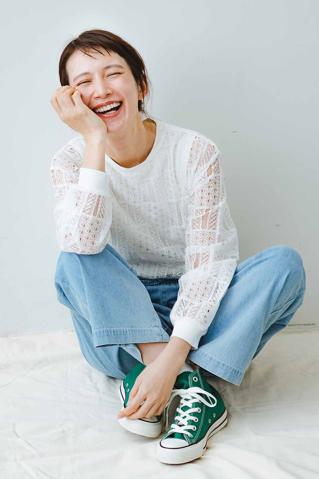 frauglatt|フラウグラット　はくだけでコーデがきまる♪ 綿100％の大人のゆる軽デニムパンツの会|しゃがんでもらくらく♪