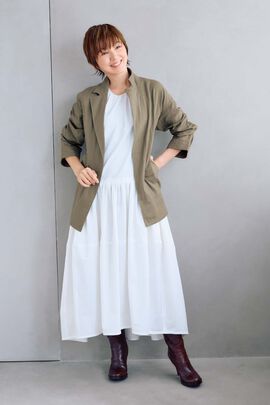 frauglatt | 大人の女史会×frauglattダブルガーゼジャケット〈カーキ〉