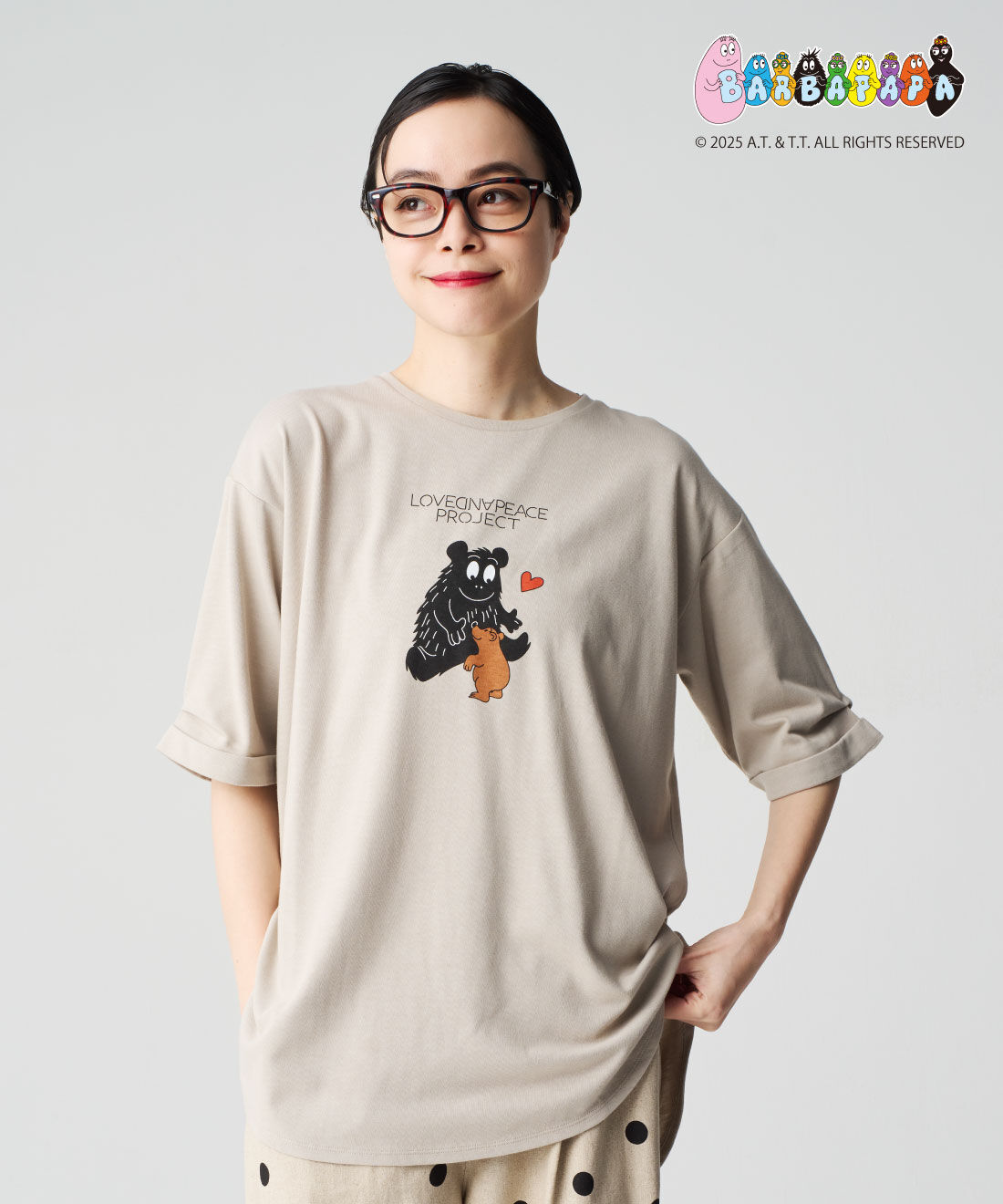 frauglatt|【8月分以降お届け】フラウグラット×バーバパパ 楽しい仲間と平和を願う 大人のロングTシャツ by LOVE＆PEACE PROJECT