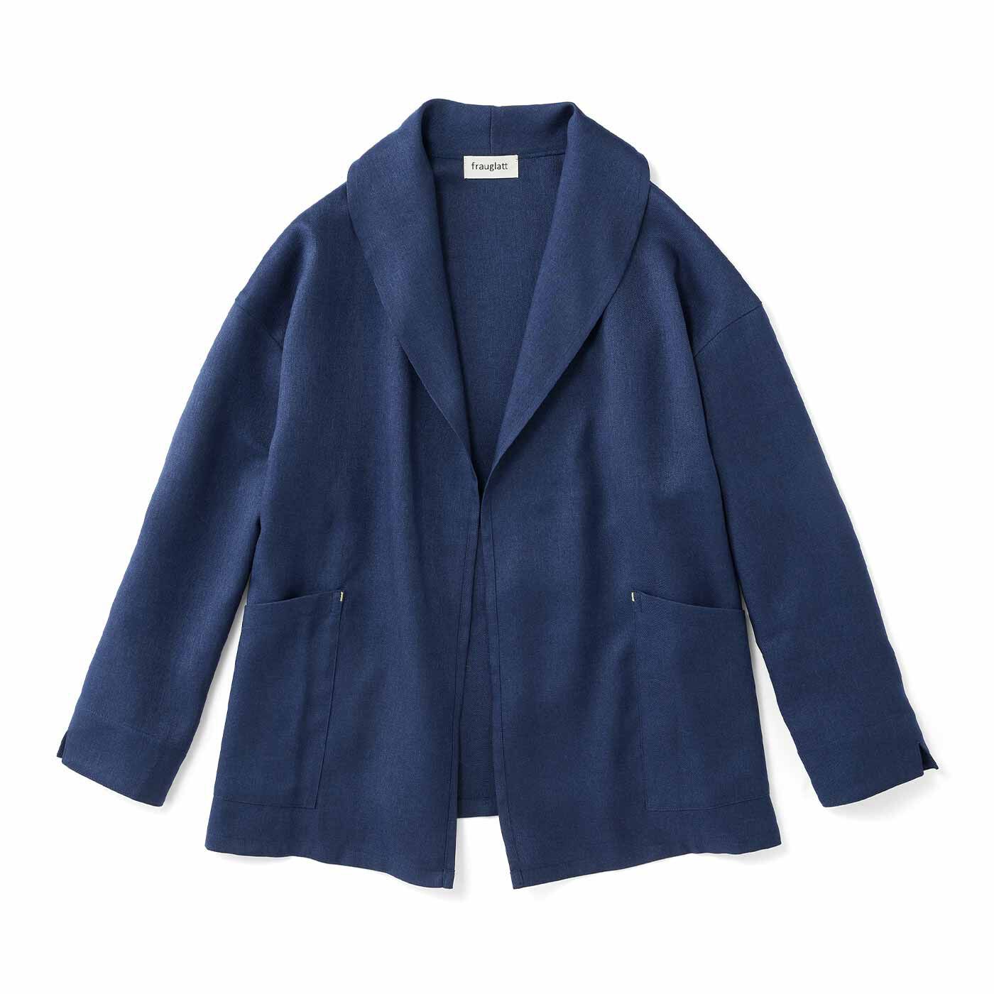 frauglatt|フラウグラット　ロングシーズン活躍♪ しなやか素材で仕立てた ジャケット風カーディガンの会|〈ネイビー〉
