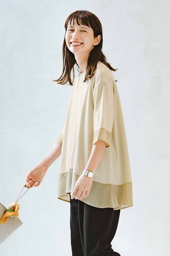 frauglatt | 軽やかシフォンひらりすそ映えロングトップス