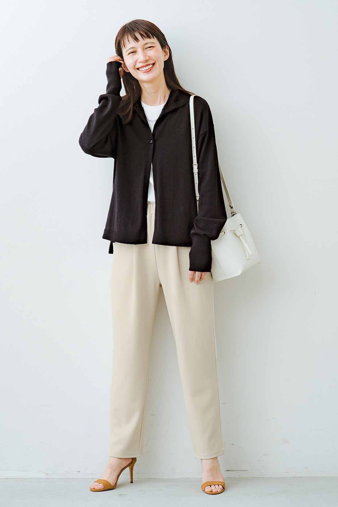 frauglatt|綿100％ハイネックニットカーディガンのコーディネート