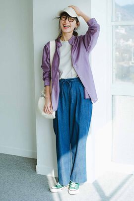 frauglatt | 綿100％の大人のゆる軽デニムパンツ