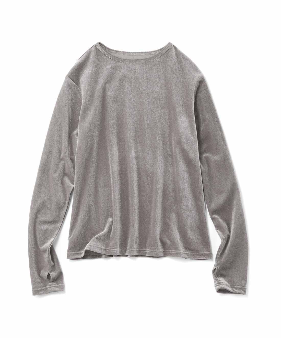 frauglatt|フラウグラット ほんのり透け感が上品♪ 大人のつややかシアーベロアトップスの会|〈グレージュ〉