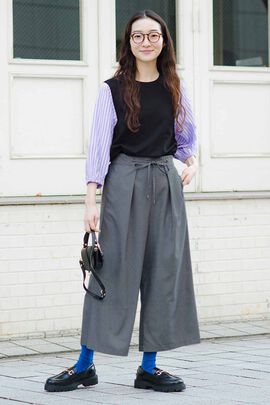 frauglatt | きれい見えセミワイドパンツ〈撥水〉