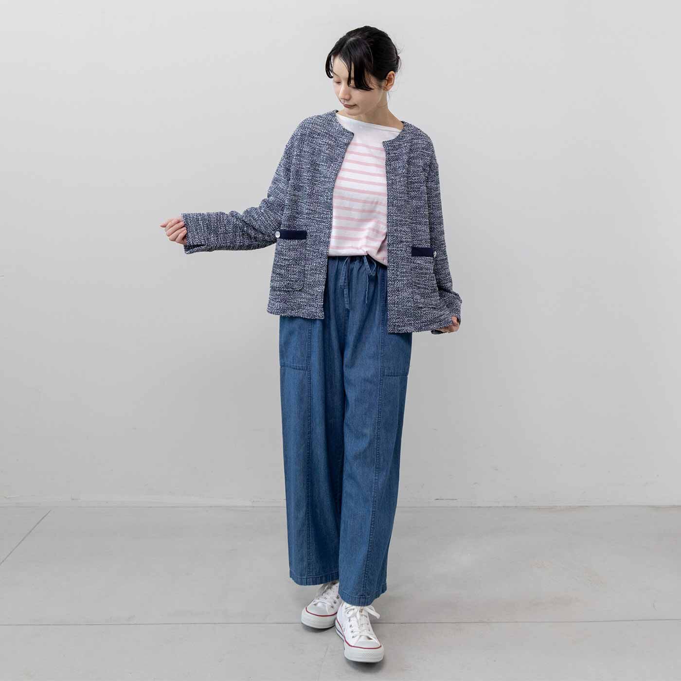 frauglatt|フラウグラット　上品華やかきちんと見え♪ 大人ツイード調カットソーのジャケット風カーディガンの会|ふだんにも◎。着まわし力抜群！
