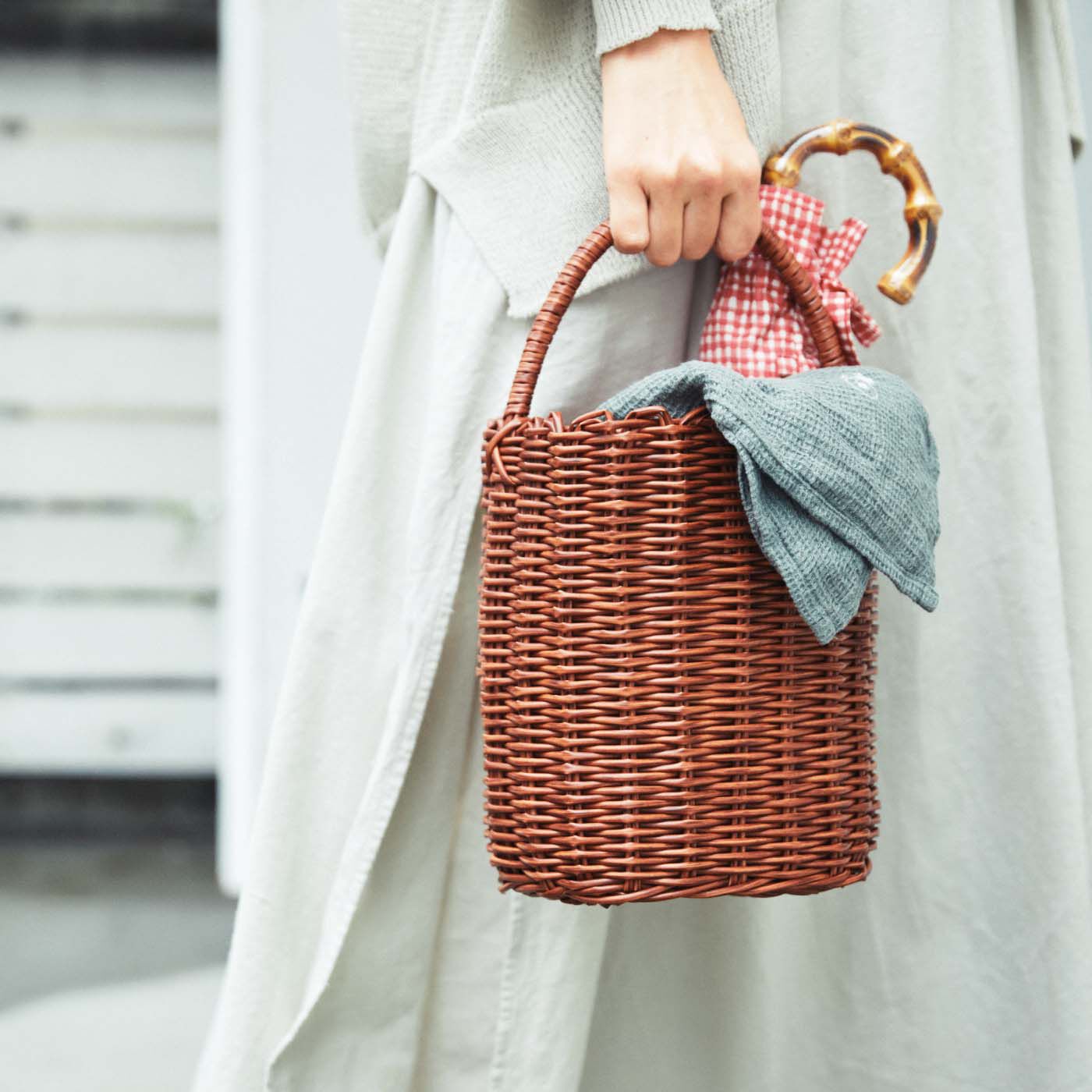 am&be|aｍ＆be　お出かけにも収納にも使える 水洗いできるかごバッグ