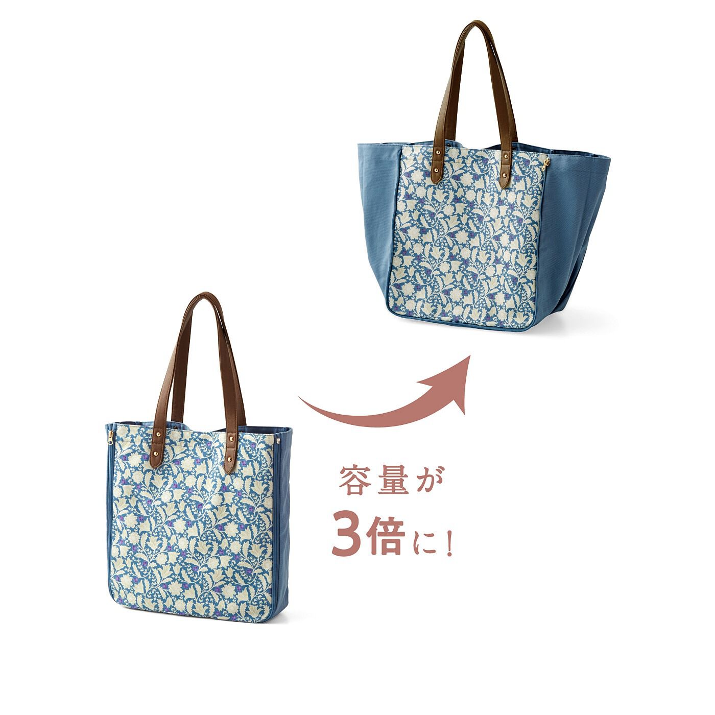 am&be|ａｍ＆ｂｅ　アンティークフラワー　荷物が増えても安心　３倍にまちが広がる帆布トートバッグの会|〈風そよぐ午後〉