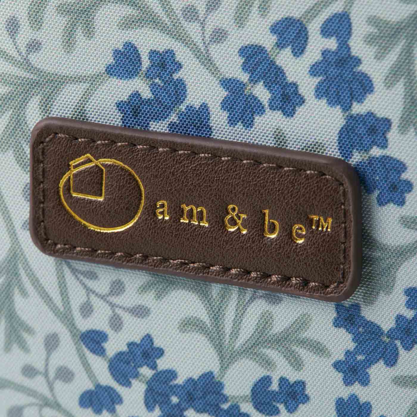 am＆be［アンビィ］|am＆be　アンティークフラワー 処方箋袋（せん）がきれいに片づいて見つけやすい大きめお薬箱ポーチの会|金色のはく押しロゴ がアクセント。
