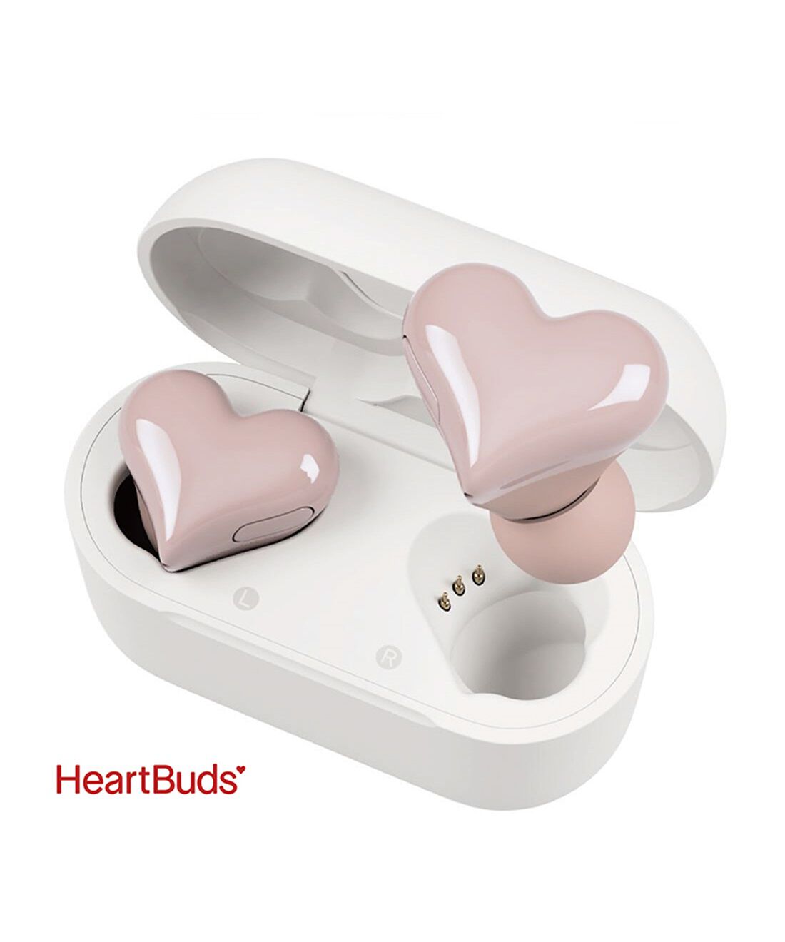 OSYAIRO|ケースカバー付き　ほんのり色づくハートのイヤホンHeartBuds〈ピンク〉