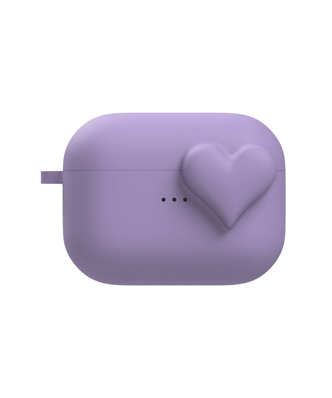 OSYAIRO|ケースカバー付き　ハート彩るモーヴなイヤホンHeartBuds〈パープル〉|〈front〉立体のハートが留め具になっています。