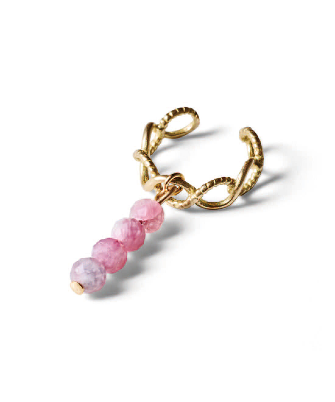 el:ment|el：ment　天然石のパワーを身につける　真鍮（ちゅう）の趣愉しむイヤカフの会|〈ピンクトルマリン〉