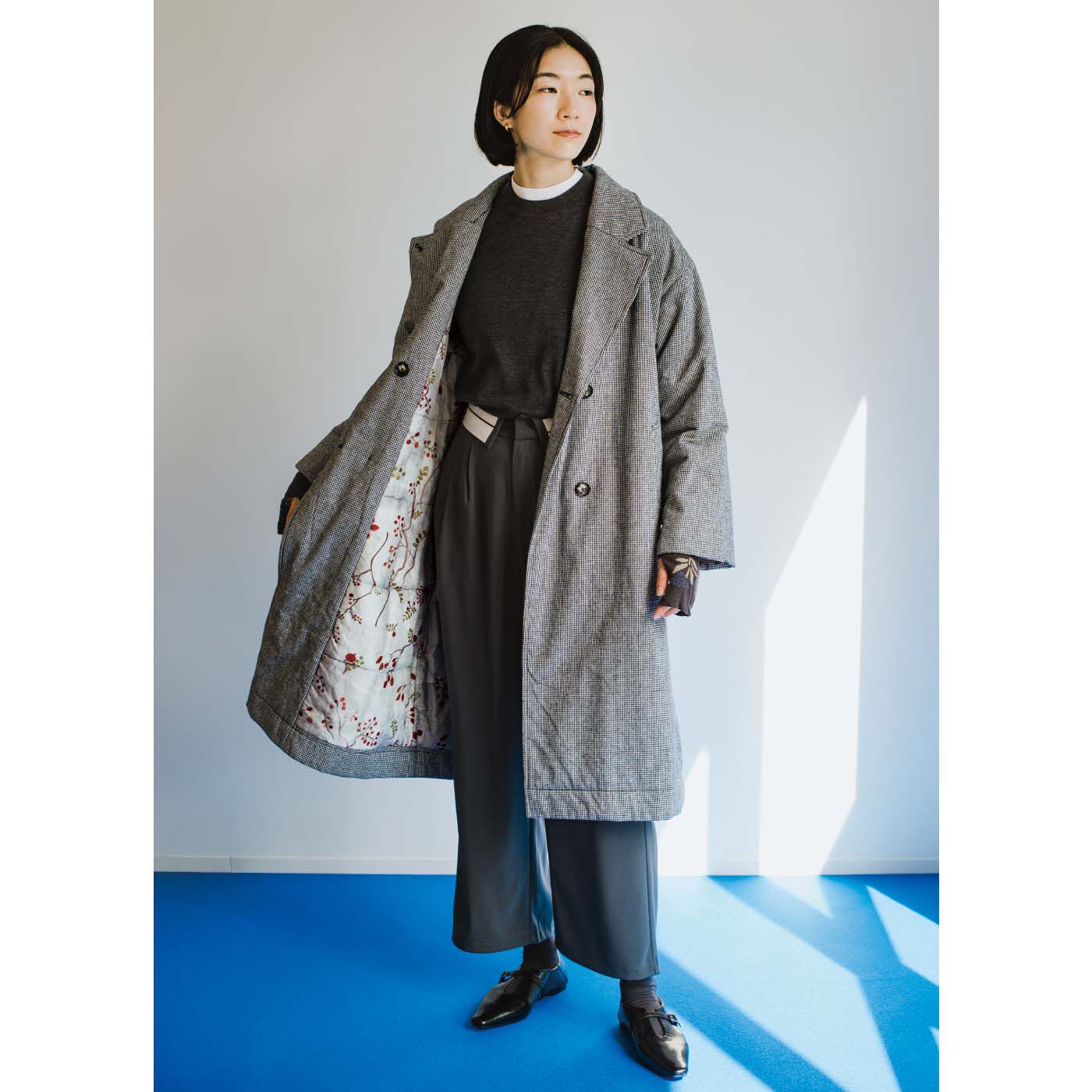 el:ment［エルメント］|el：ment×山本祐布子 内側ひらりバラの実が華やぐ 中わた入りで軽やか マフラーいらずジャケットコート