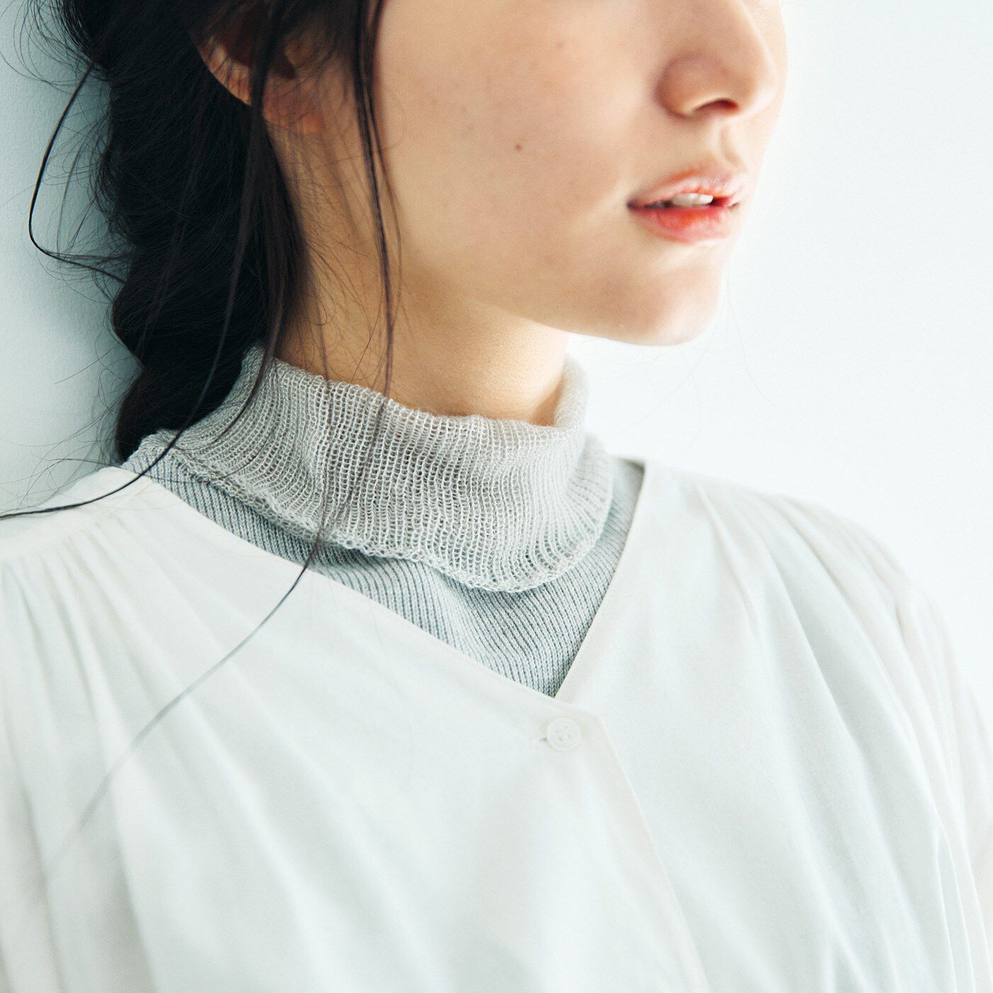 el:ment|el：ment　首もと起毛シルクで　ふんわりやわらか仕立て　ホールガーメント（R）の付けハイネックの会