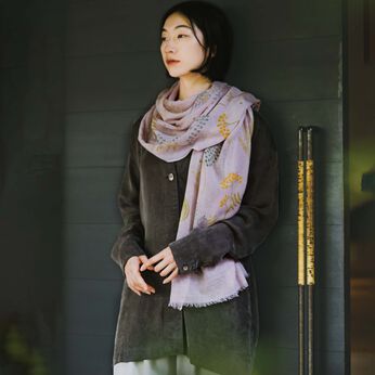 el:ment［エルメント］ | el:ment×山本祐布子あたためハーブ柄ウールストール
