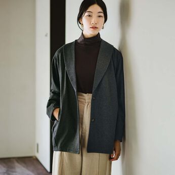el:ment | オーガニックコットン微起毛ジャケットカーディガン