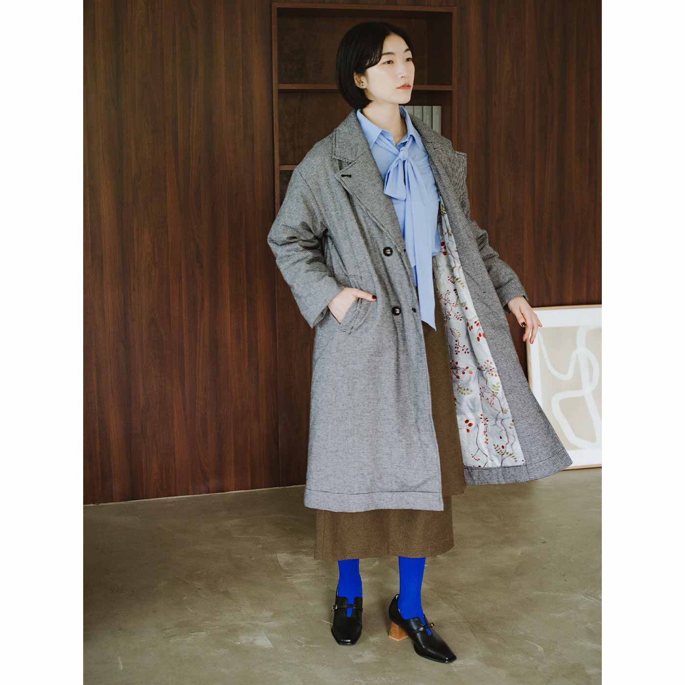el:ment［エルメント］|el：ment×山本祐布子 内側ひらりバラの実が華やぐ 中わた入りで軽やか マフラーいらずジャケットコート