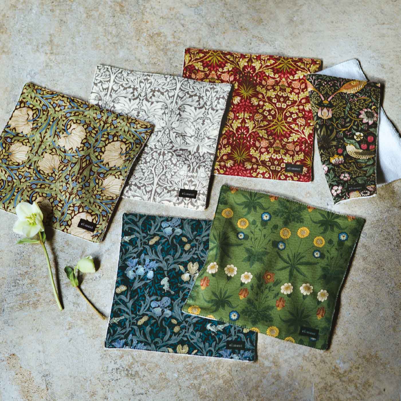 el:ment|【6月分以降お届け】el:ment　Fabric by BEST OF MORRIS　今治産パイルの吸水コンパクトタオルハンカチの会