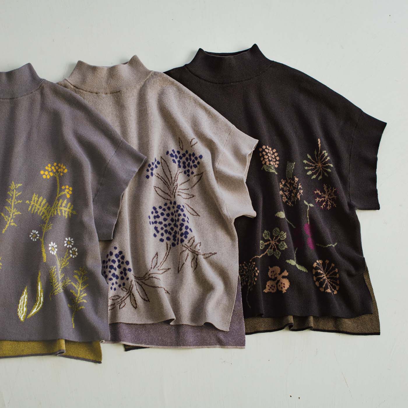 el:ment|el:ment×山本祐布子　あたためハーブ柄をまとう シルク混ハイネックのジャカードニットトップスの会