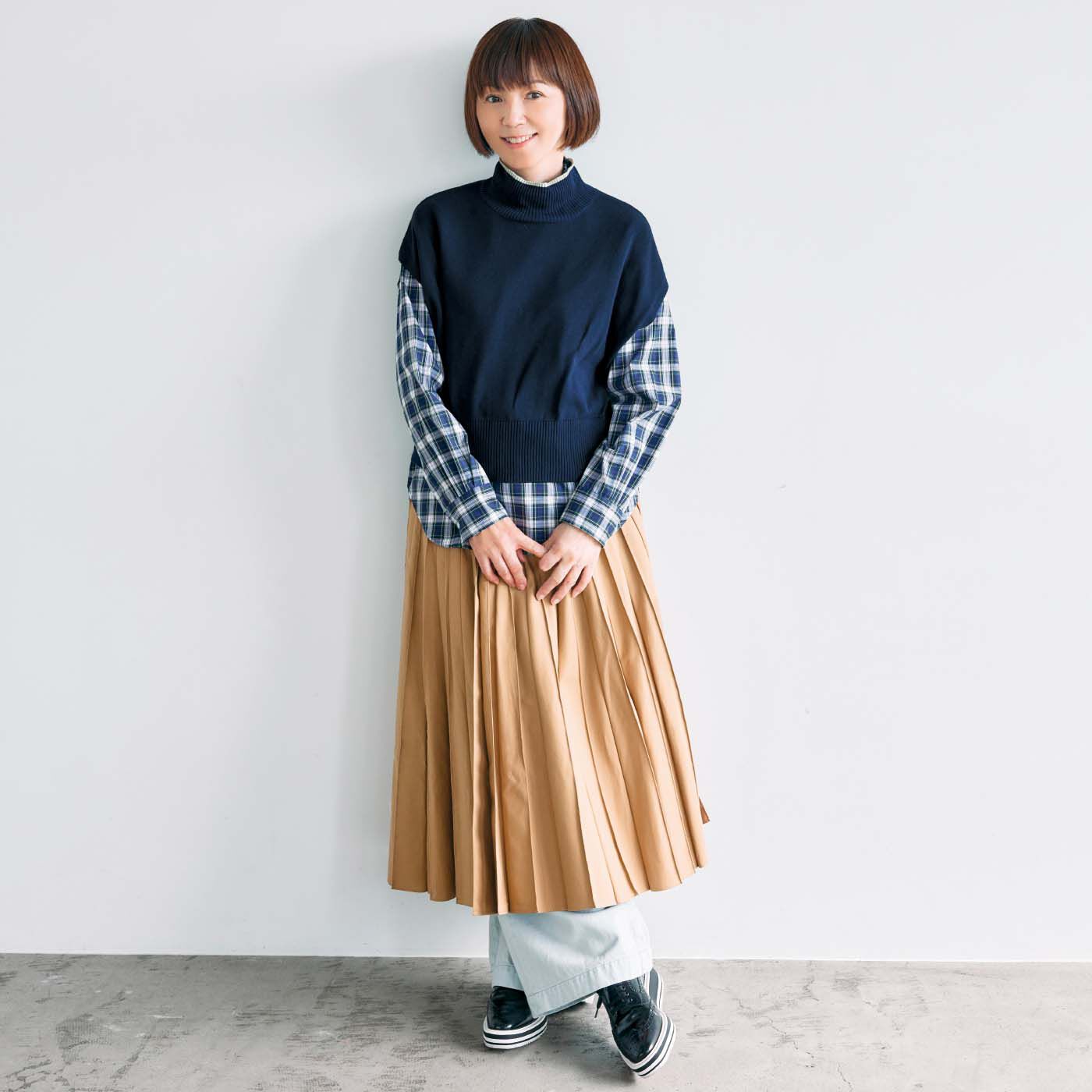 el:ment|大人の女史会×el:ment　首もとシルクたっぷり 好印象カラーのハイネックニットベストの会