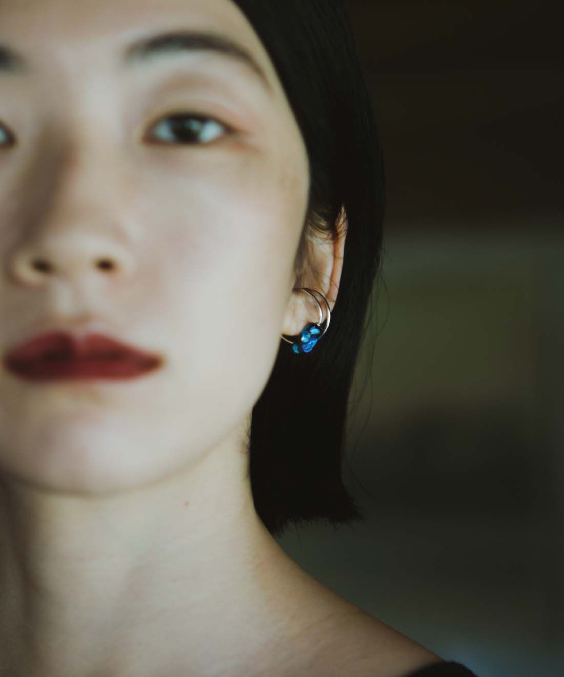 el:ment|el:ment　熟練ガラス職人の手仕事　ホタル硝子が輝く　リングにもなるイヤカフ〈片耳用〉の会