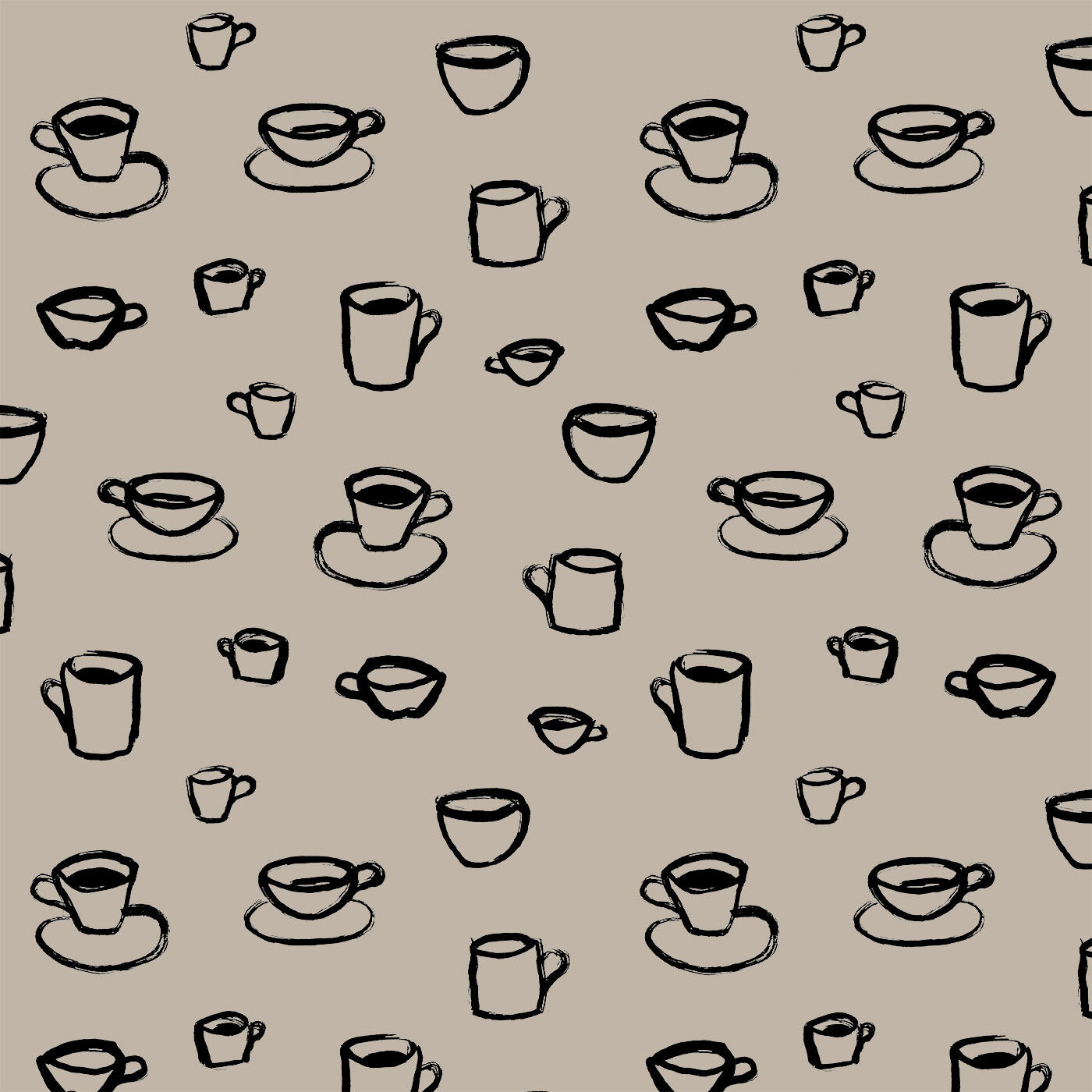 SAANA JA OLLI|サーナ ヤ オッリ×コーヒー混レザー　廃棄コーヒー豆をアップサイクルした二つ折り財布の会|【Coffee cups　コーヒーカップス】私たちが集めているヴィンテージのコーヒーカップの美しさを称え描きました。朝、コーヒーを飲むための完璧なカップを選ぶことは、一日の中でも特別な瞬間です。