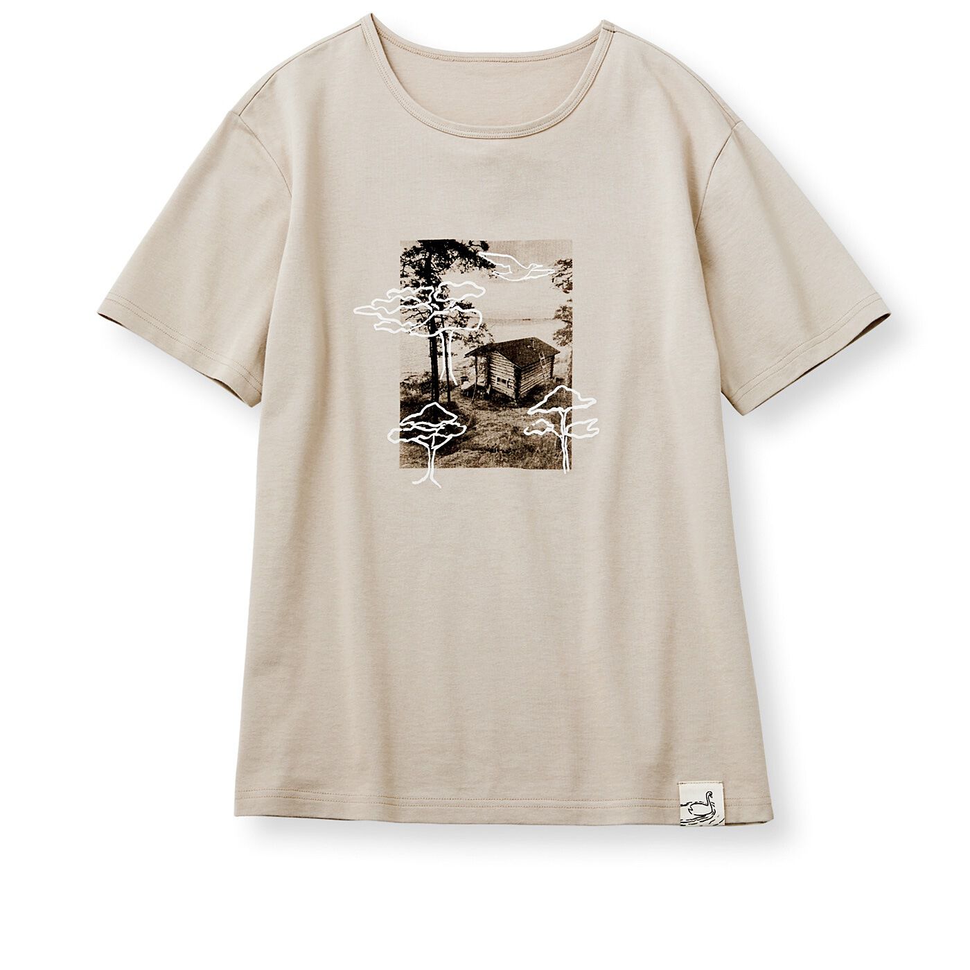 SAANA JA OLLI|サーナ ヤ オッリ　フィンランドの旅先から届く　絵はがきみたいなフォトプリントTシャツの会|〈マッシュルームベージュ〉