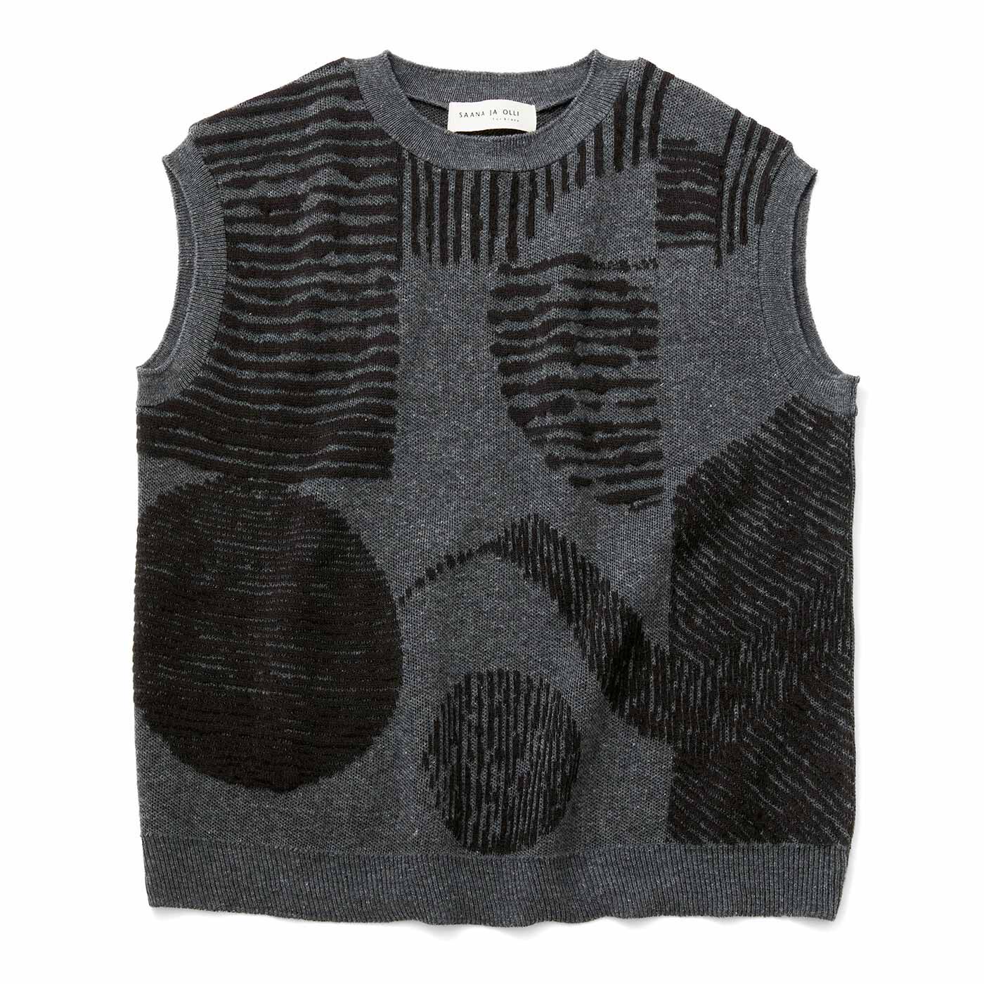 SAANA JA OLLI [サーナヤオッリ]|サーナ ヤ オッリ ニットの産地富山の技術が光る アートをまとう ふくれ編みコットン混ニットベストの会|〈スレートグレー〉