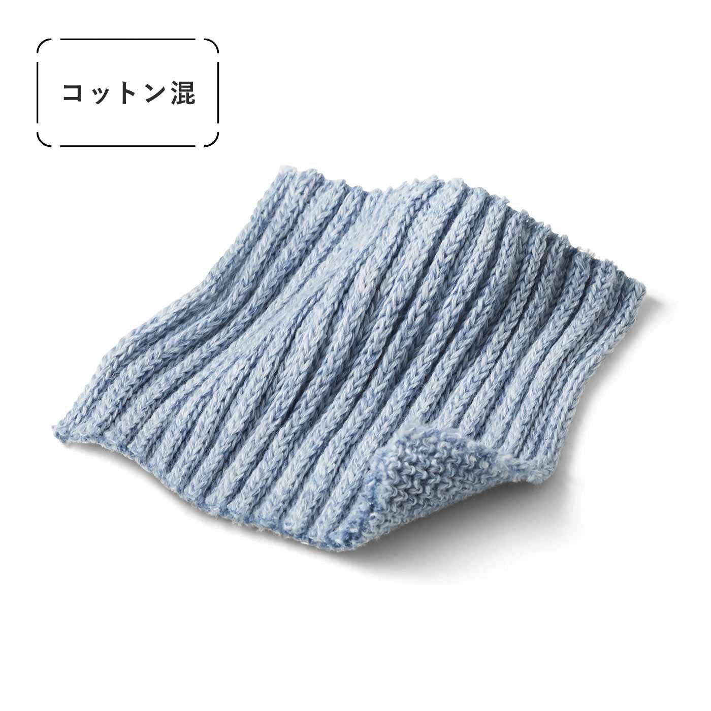 SAANA JA OLLI [サーナヤオッリ]|サーナ ヤ オッリ 丸編み機で編みたてた 無撚糸コットン混のふんわりもちもち心地アームカバーの会|太番手の無撚コットン糸でもっちりとした程よい厚み。