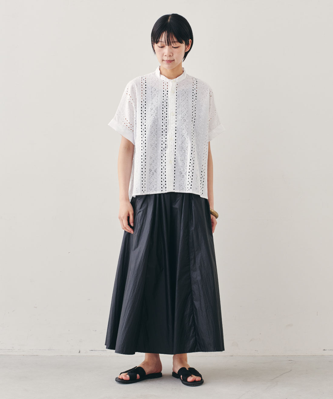 フェリシモファッションニュース|Vincent et Mireille SLEEVELESS BLOUSE【WEB LIMITED ITEMS】|モデル身長：163cm