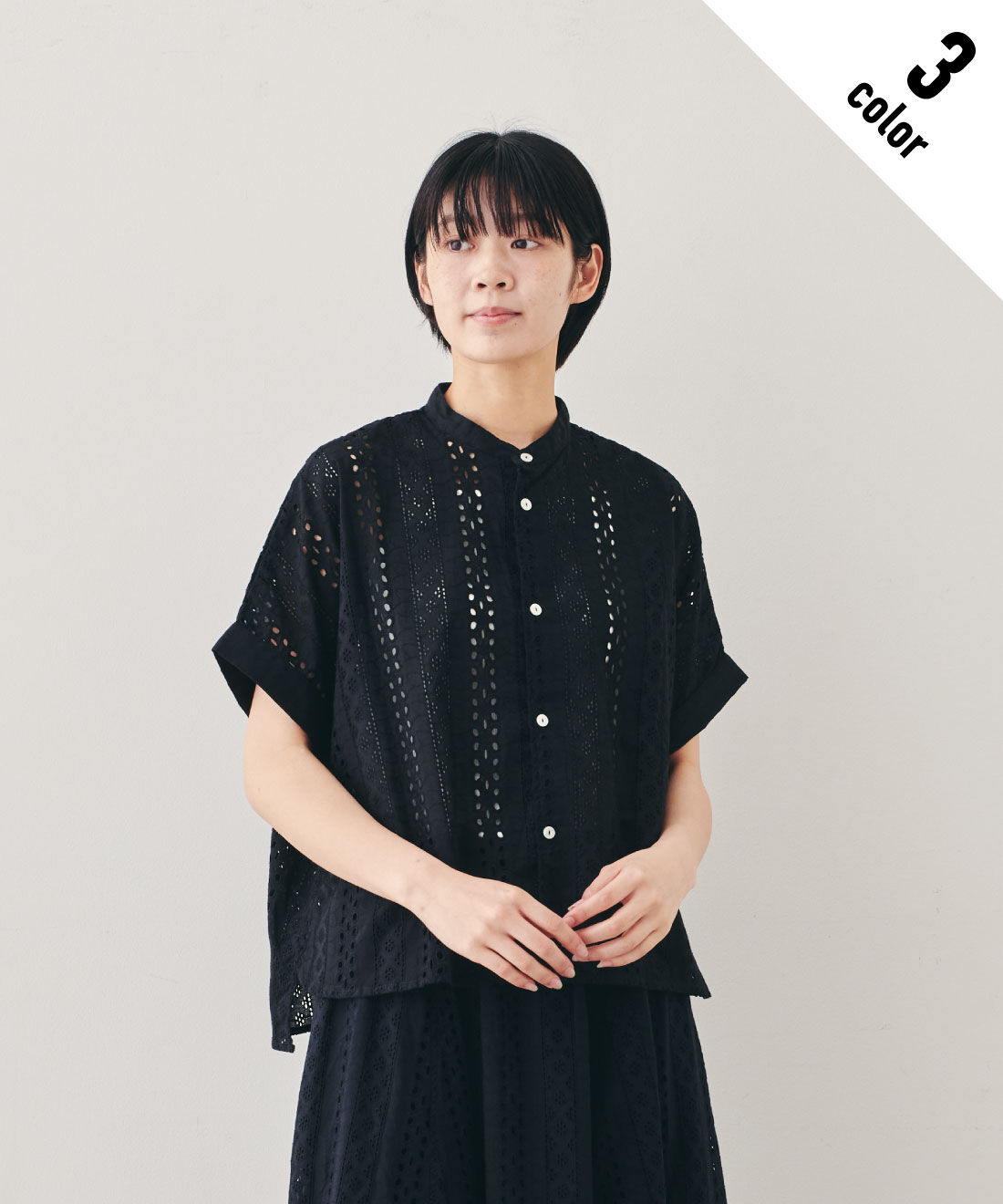 フェリシモファッションニュース|Vincent et Mireille SLEEVELESS BLOUSE【WEB LIMITED ITEMS】|3.BLACK