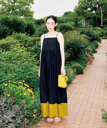 フェリシモファッションニュース | バイカラーキャミワンピ〈ダークネイビー〉