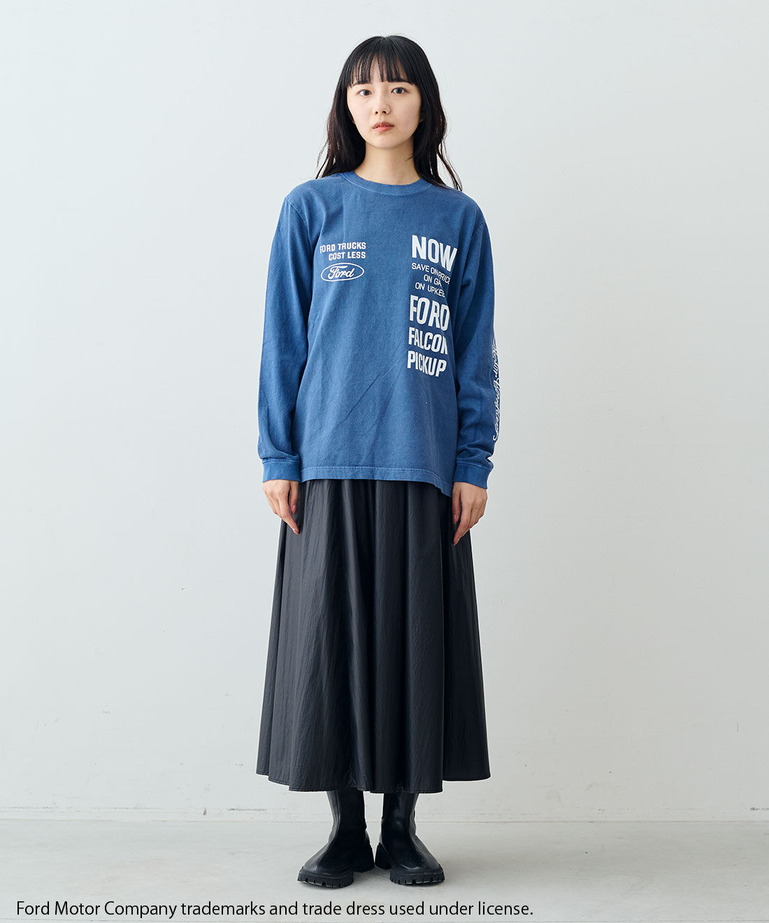 フェリシモファッションニュース|GOOD ROCK SPEED FORD LONG SLEEVE【WEB LIMITED ITEMS】|モデル身長：163cm　着用サイズ：M