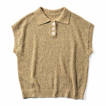 フェリシモファッションニュース | ポロニットベスト〈杢ベージュ〉