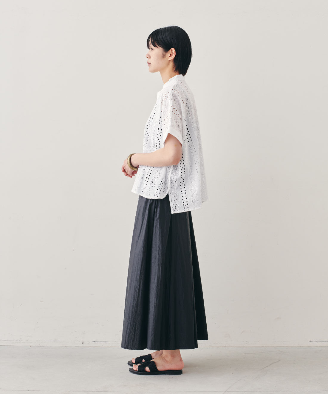 フェリシモファッションニュース|Vincent et Mireille SLEEVELESS BLOUSE【WEB LIMITED ITEMS】|モデル身長：163cm