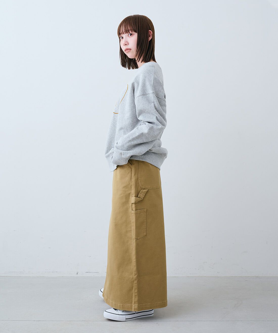 THREE FIFTY STANDARD|Princeクルーネック スウェッ トップス〈杢グレー〉のコーディネート