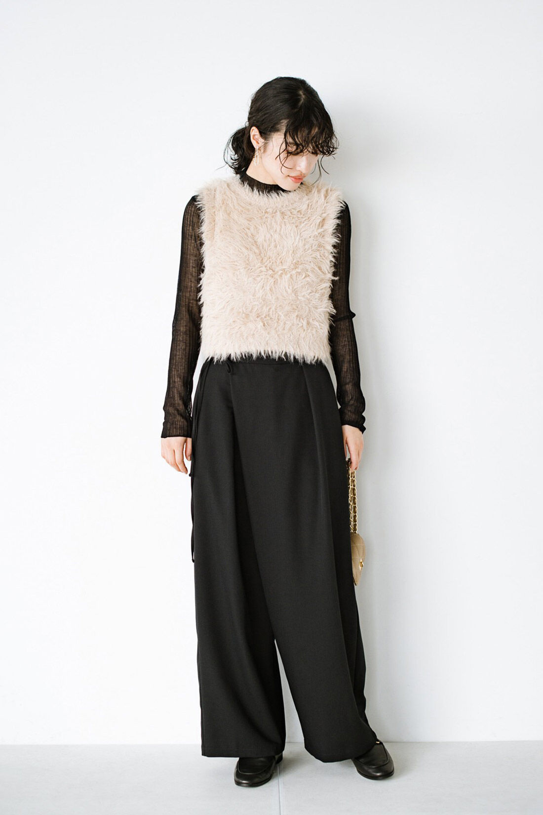 haco!|ｈａｃｏ！×ＮＯＫＩ 花をまとうコラボシリーズ【糸菊】ふわっふわのニット＆アームウォーマー