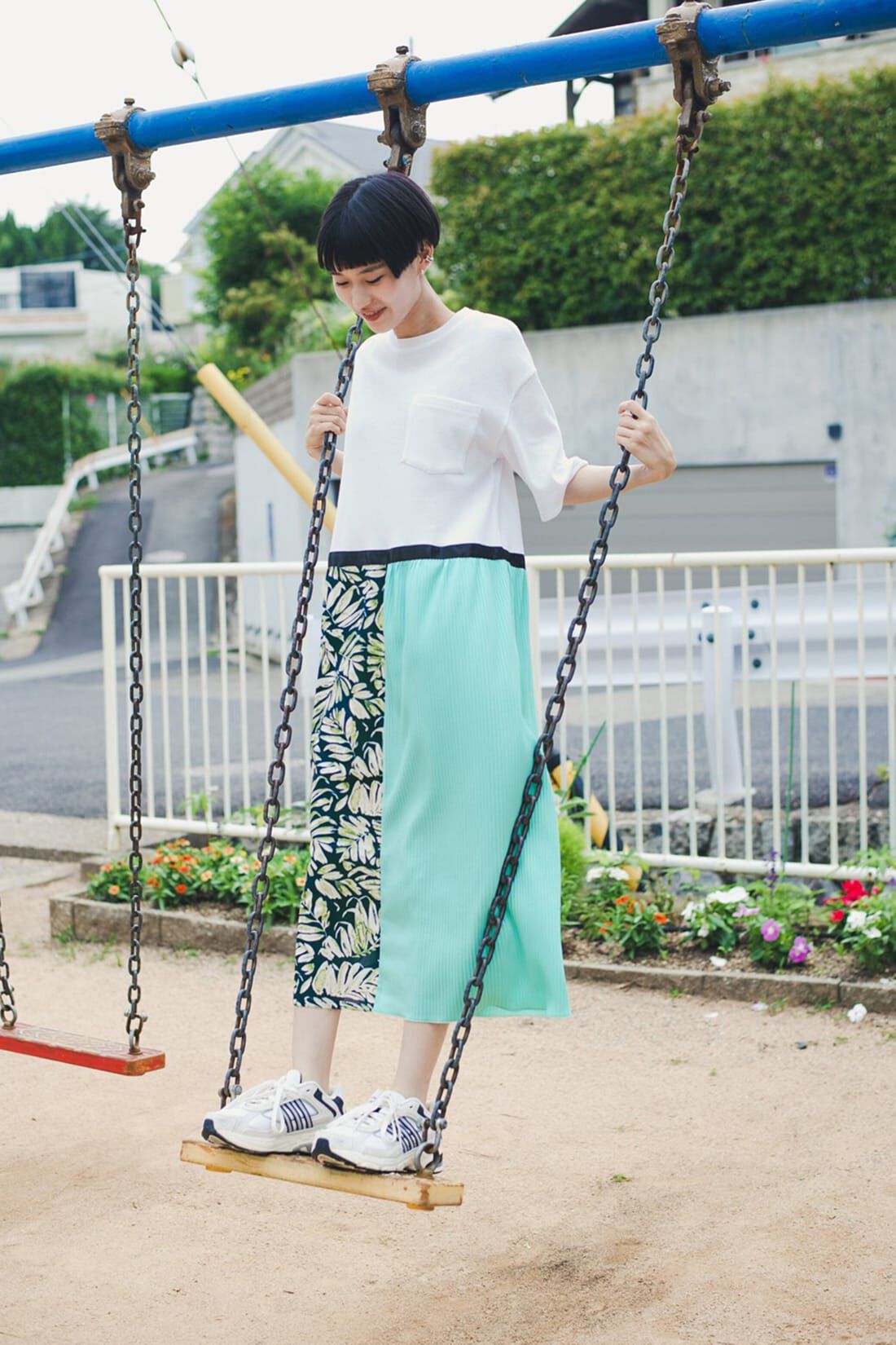 haco!|ｈａｃｏ！　特別感＆オシャレさ＆テンション３割増しな異素材ミックスワンピース　ＹＥＡＨ　ＲＩＧＨＴ！！　ｆｏｒ　ｈａｃｏ！