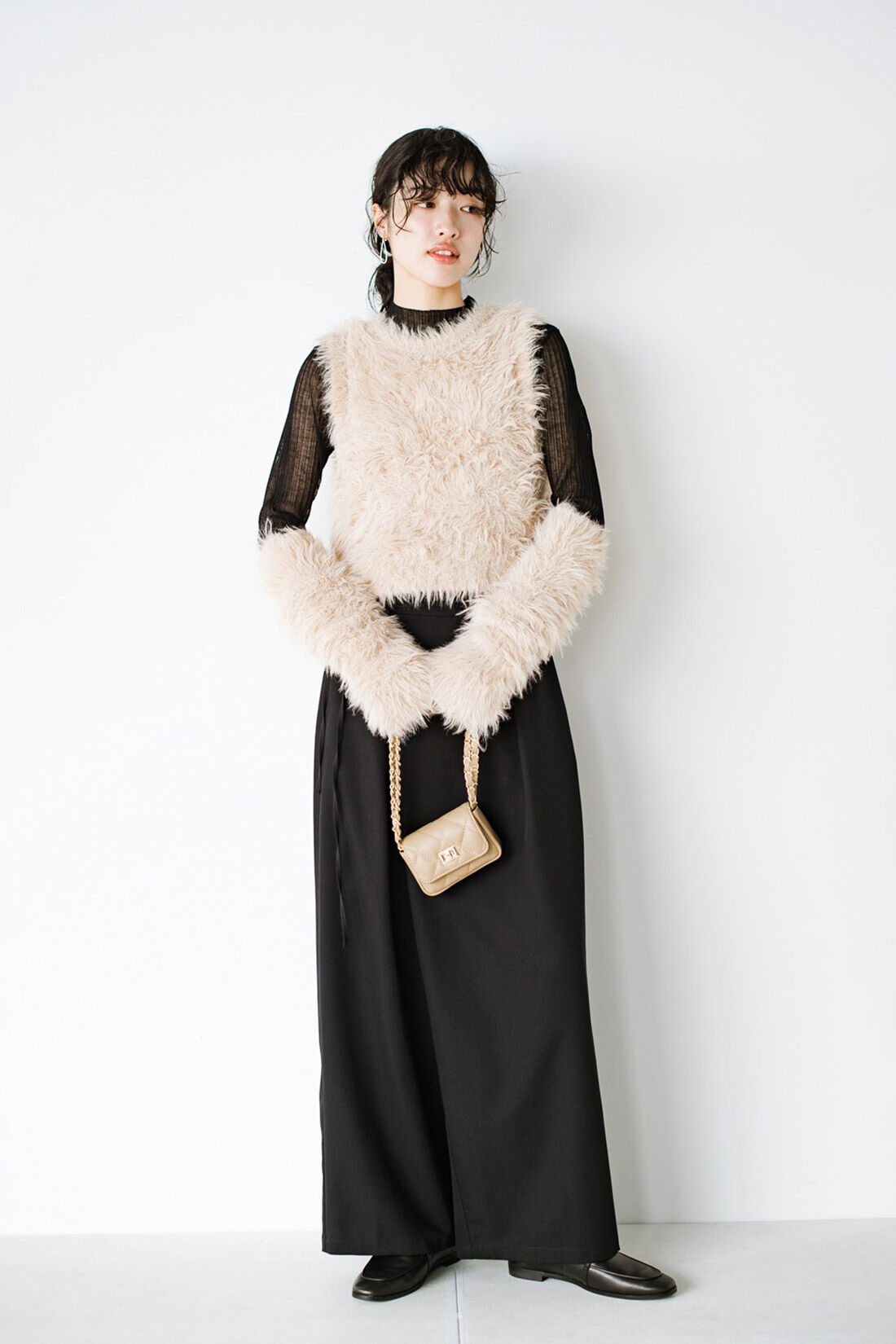 haco!|ｈａｃｏ！×ＮＯＫＩ 花をまとうコラボシリーズ【糸菊】ふわっふわのニット＆アームウォーマー