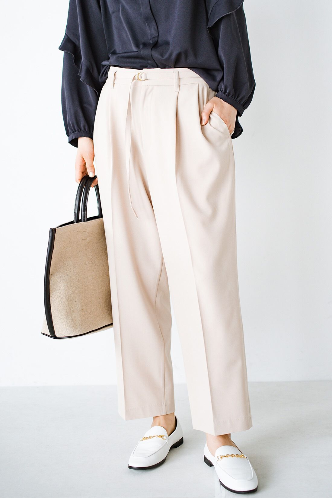 haco!［ハコ］|ANNA LUNA　強撚ストレッチベルト付バレルパンツ