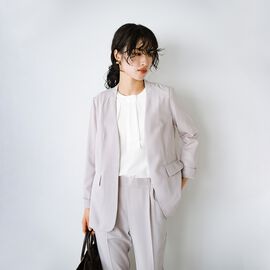 haco! | 強撚ツイルカラーレスジャケット〈グレイッシュベージュ〉
