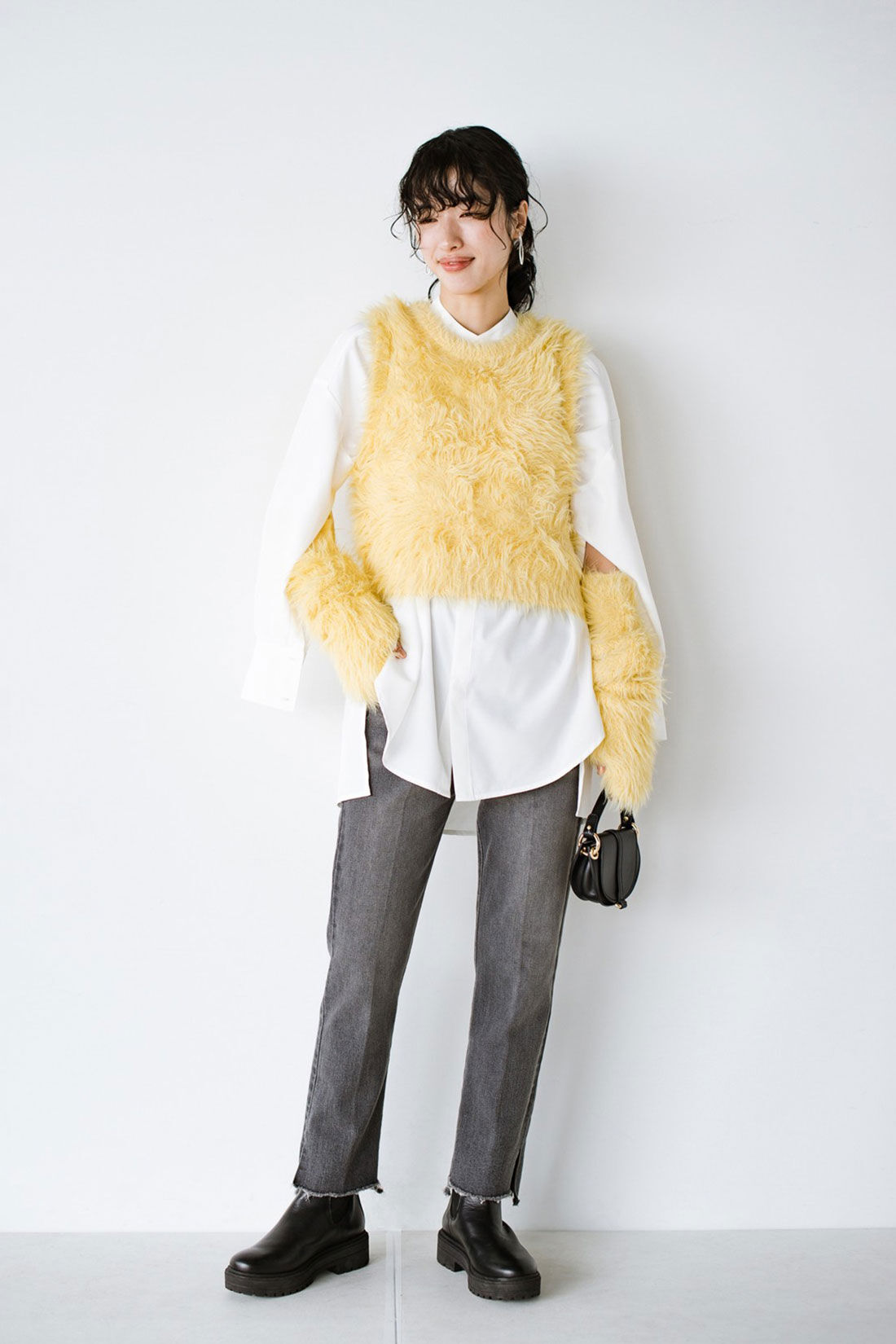 haco!|ｈａｃｏ！×ＮＯＫＩ 花をまとうコラボシリーズ【糸菊】ふわっふわのニット＆アームウォーマー