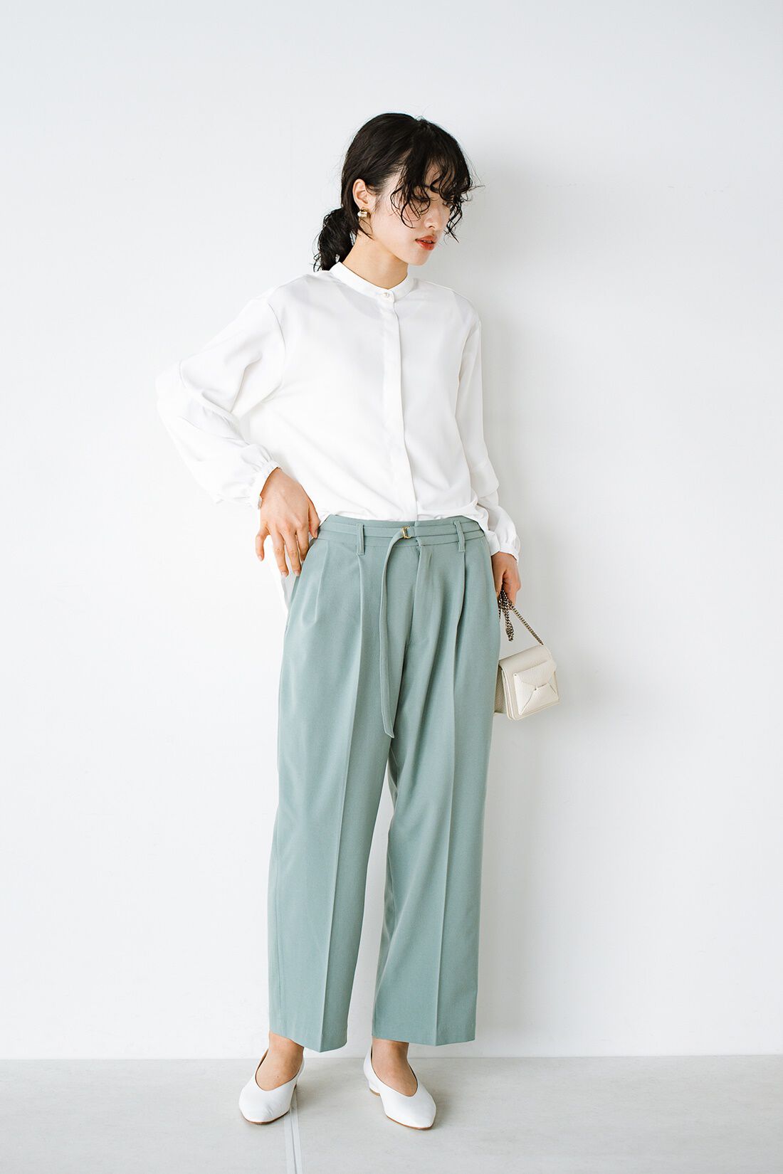 haco!|ANNA LUNA　強撚ストレッチベルト付バレルパンツ