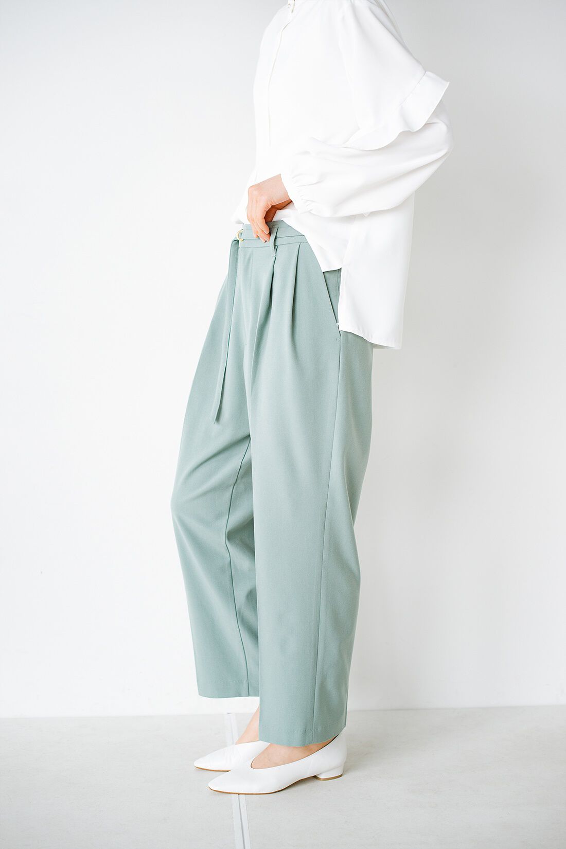 haco!|ANNA LUNA　強撚ストレッチベルト付バレルパンツ