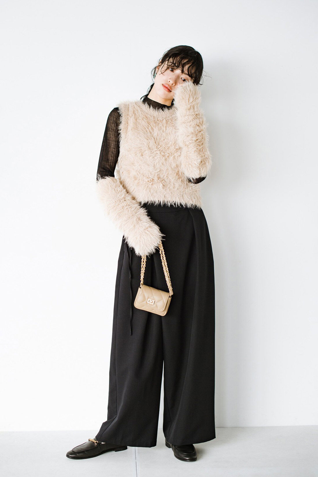 haco!|ｈａｃｏ！×ＮＯＫＩ 花をまとうコラボシリーズ【糸菊】ふわっふわのニット＆アームウォーマー