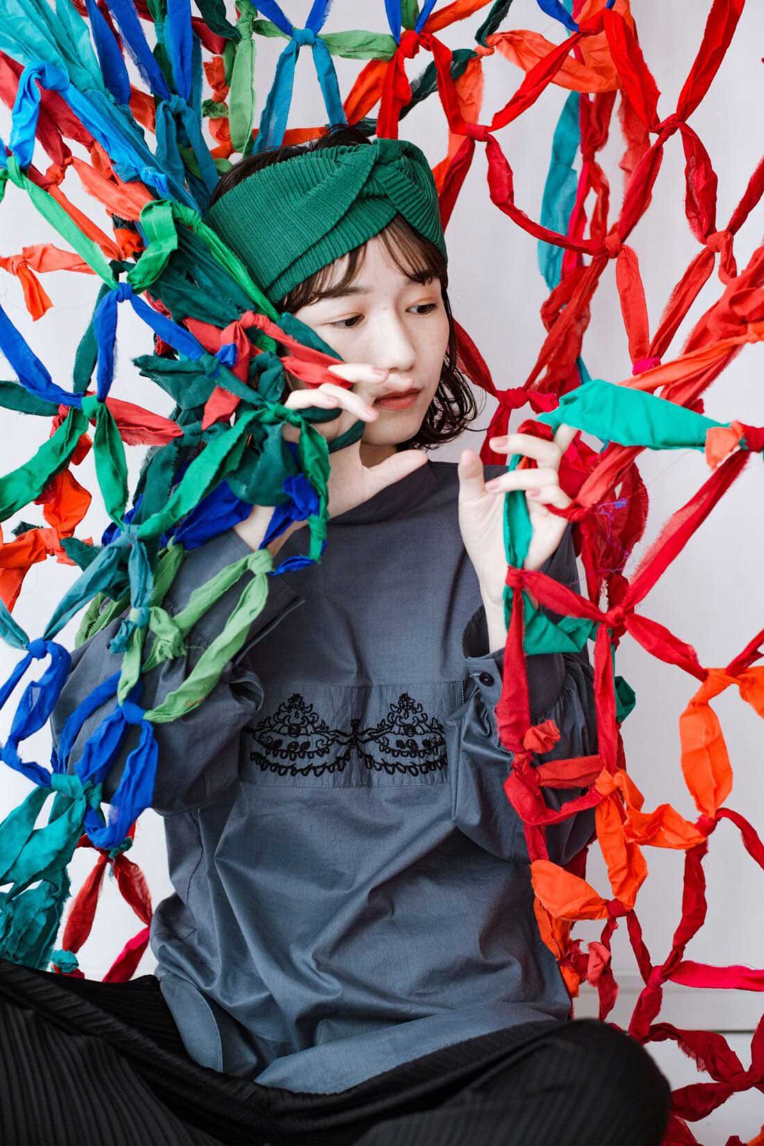 haco!|ｈａｃｏ！　上品な刺繍がまるでレースのよう　オーガニックコットンの袖ぽんわりブラウス　ｆｒｏｍ　Ｓｔｉｔｃｈ　ｂｙ　Ｓｔｉｔｃｈ