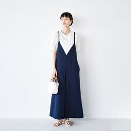 haco! | ハートができるTシャツとワンピースセット〈ネイビー〉