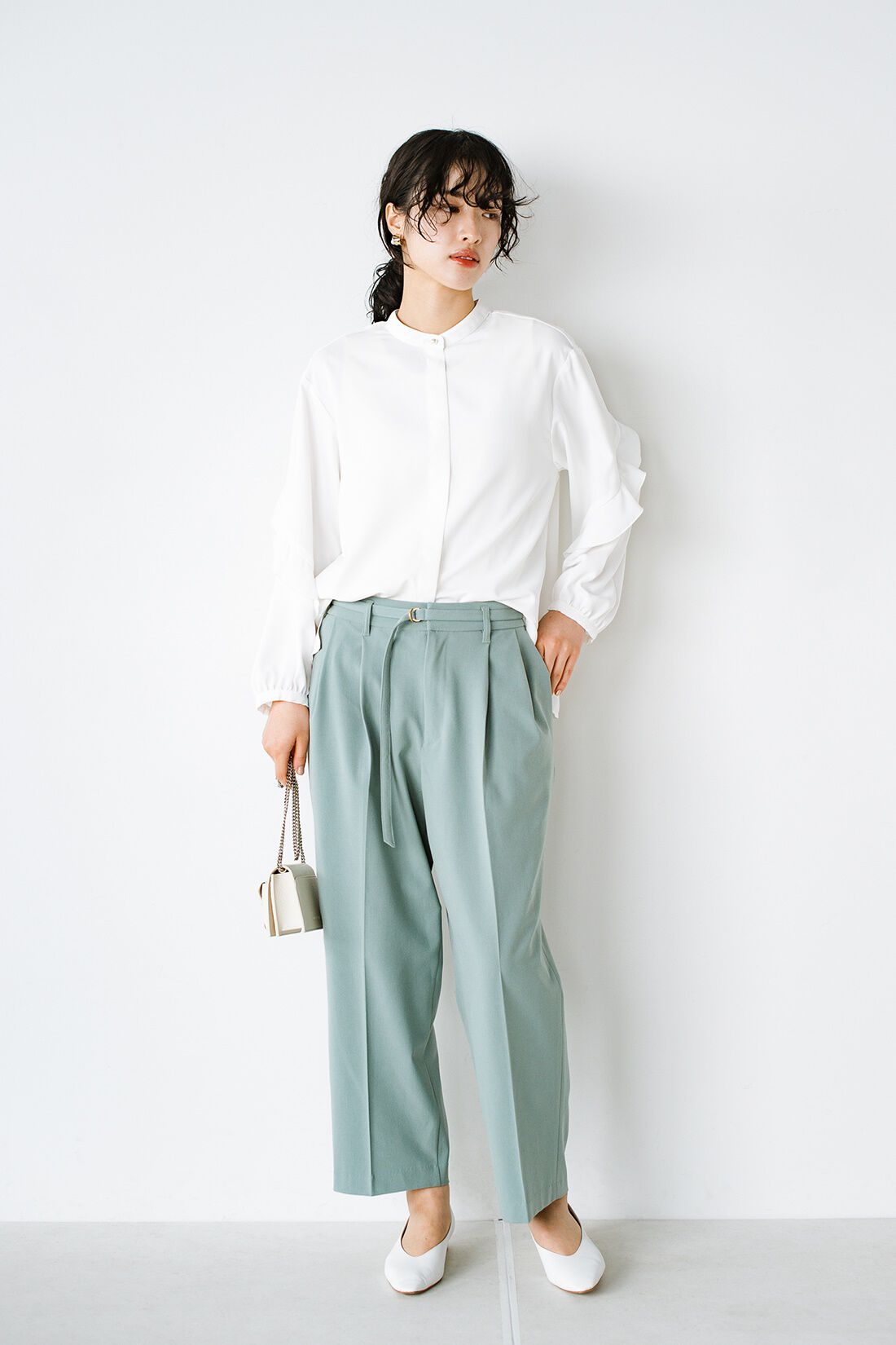 haco!|ANNA LUNA　強撚ストレッチベルト付バレルパンツ
